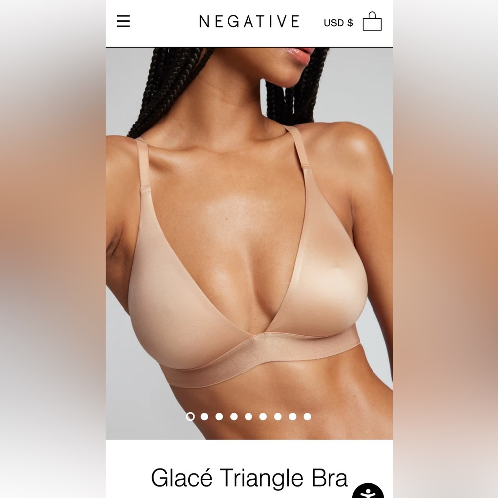 Negative Underwear Glacé Triangle Bra - Buff, Size 2